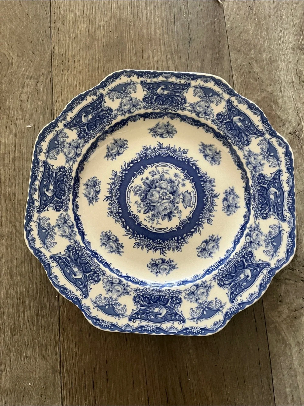 Madison Bay Co. Retired Serving Plate Blue-Bird Floral Poreclain Dinnerware 10